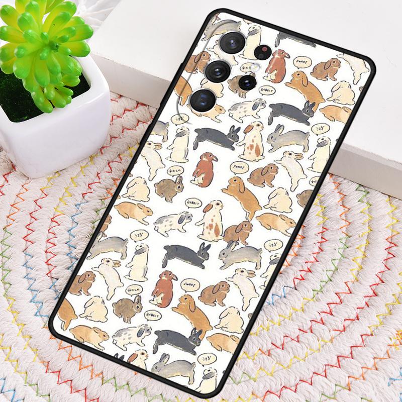 Cute Bunny Rabbit soft Phone Case for Samsung Galaxy note 10 pro S26 Ultra S23 S24 FE S25 S21 S22 PLUS shockproof Cove