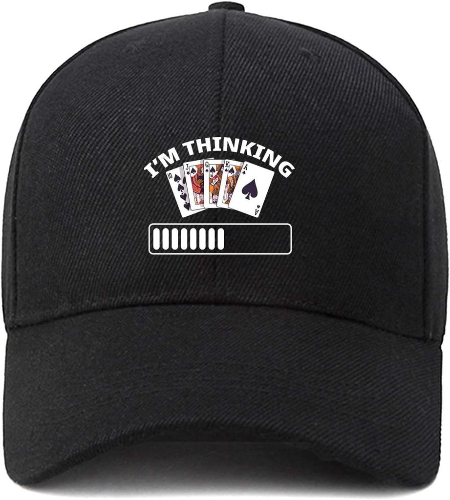 Poker Card I M Thinking Loading Bar Baseball Cap Polyester Adjustable Casual Summer Outdoor Adult Cap
