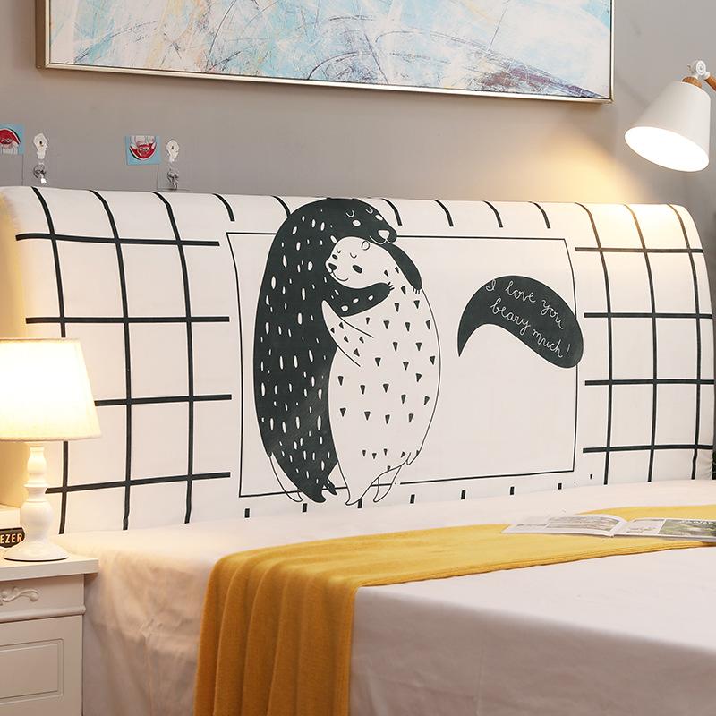 Elastic All-Inclusive Headboard Cover Bed Head Back Protection Dust Cover INS Dustproof Soft Wooden Bedhead Backrest Protection
