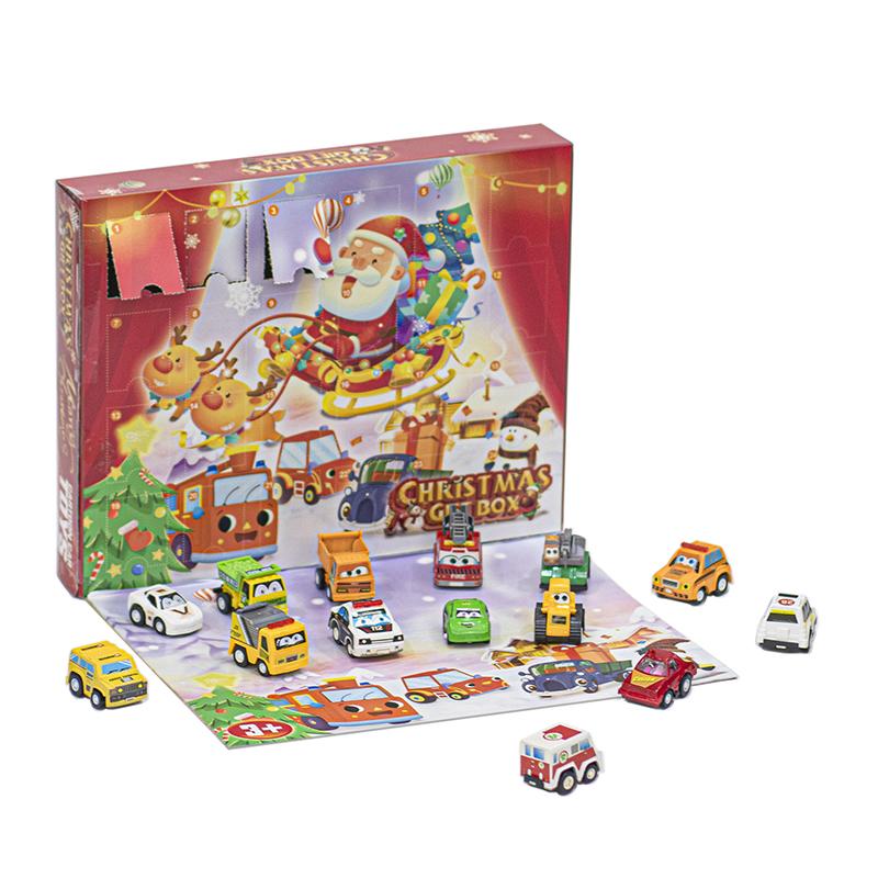 Advent Calendar Christmas Boxs 24 Days Car Set Kids Early Education Gift Toys