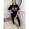Black Oversized T Shirt With 1111 Make A Wish Print For Casual Wear And Everyday Style