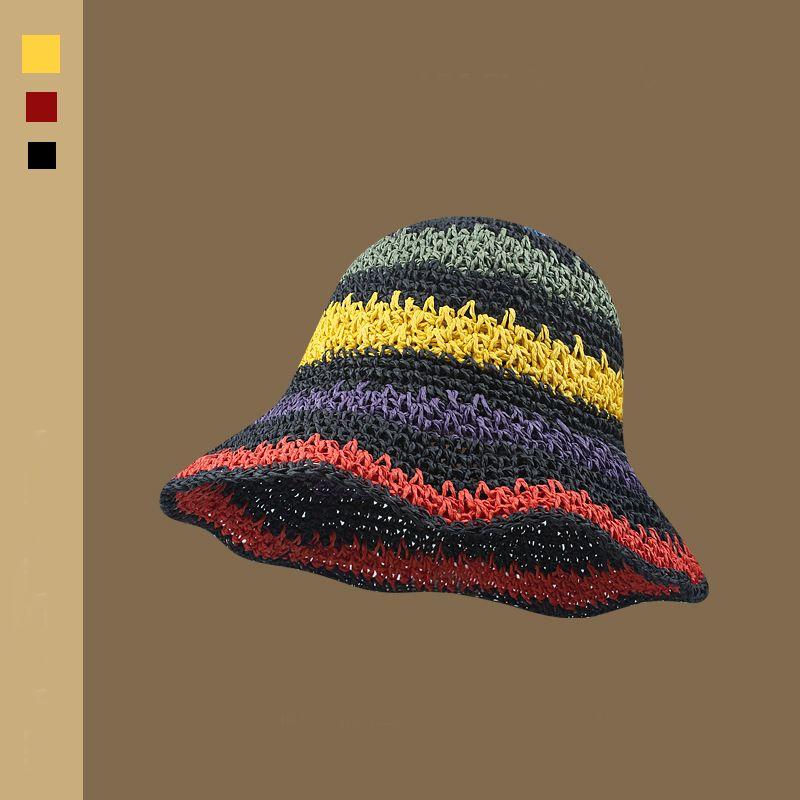 

Handmade Straw Woven Bucket Hat Children s Summer Little Fresh Seaside Vacation Sunshade Sun Protection Hat Bucket Hat Make Your Face Look Smaller Beige M(56-58cm)