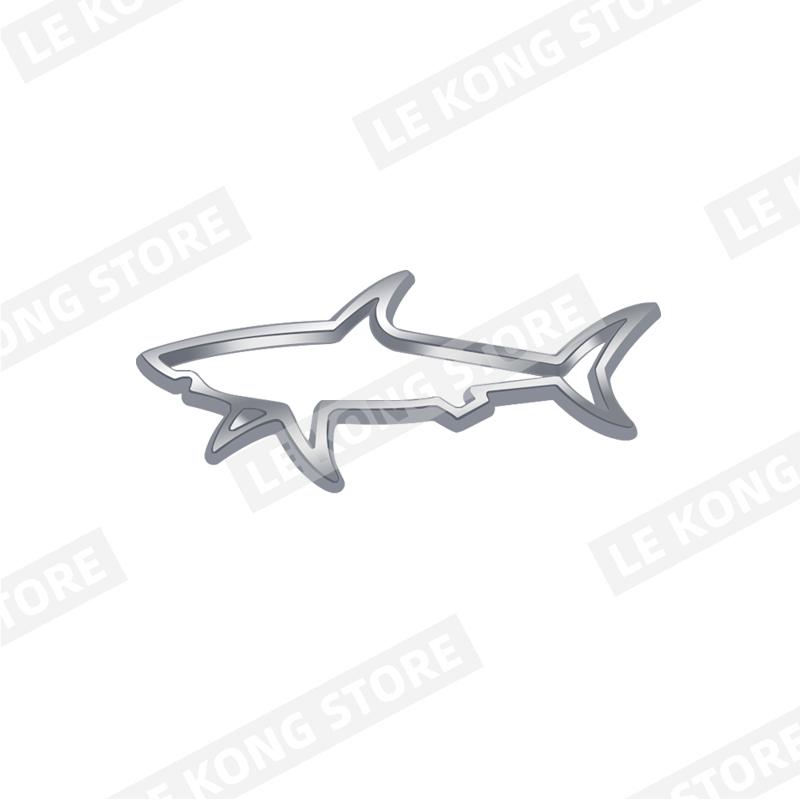 Hollow Fish Shark Badge Car Head Trunk Body Sticker Decal Emblem Accessories For Skoda Opel Jaguar Toyota Jeep Metal Car Styling