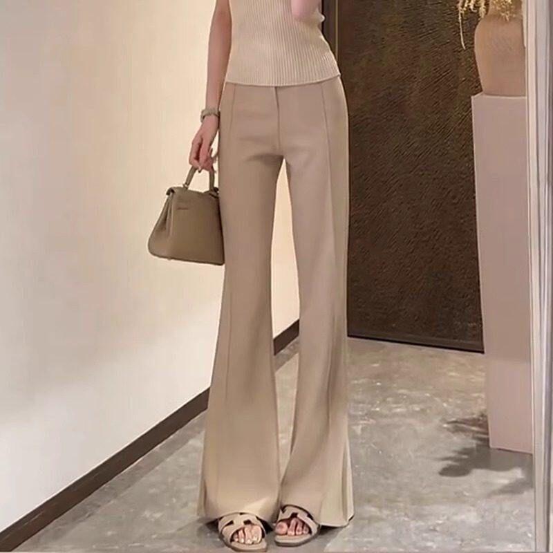 

2026 Spring New Fashion Commuter Casual Pants for Women, Versatile Khaki Color, Slimming, Drapey, High-End Feel, Trendy Long Pants Khaki [Regular] S