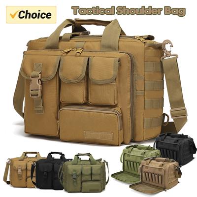 Tactical Backpack Messenger Shoulder Bag Men Laptop Handbags Briefcase Camping Outdoor Sports Pack Outdoor Mult-Pockets Bag
