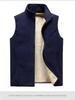 Men's Polar Fleece Stand Collar Vest - Thick, Warm, Plus Size, Spring/Autumn