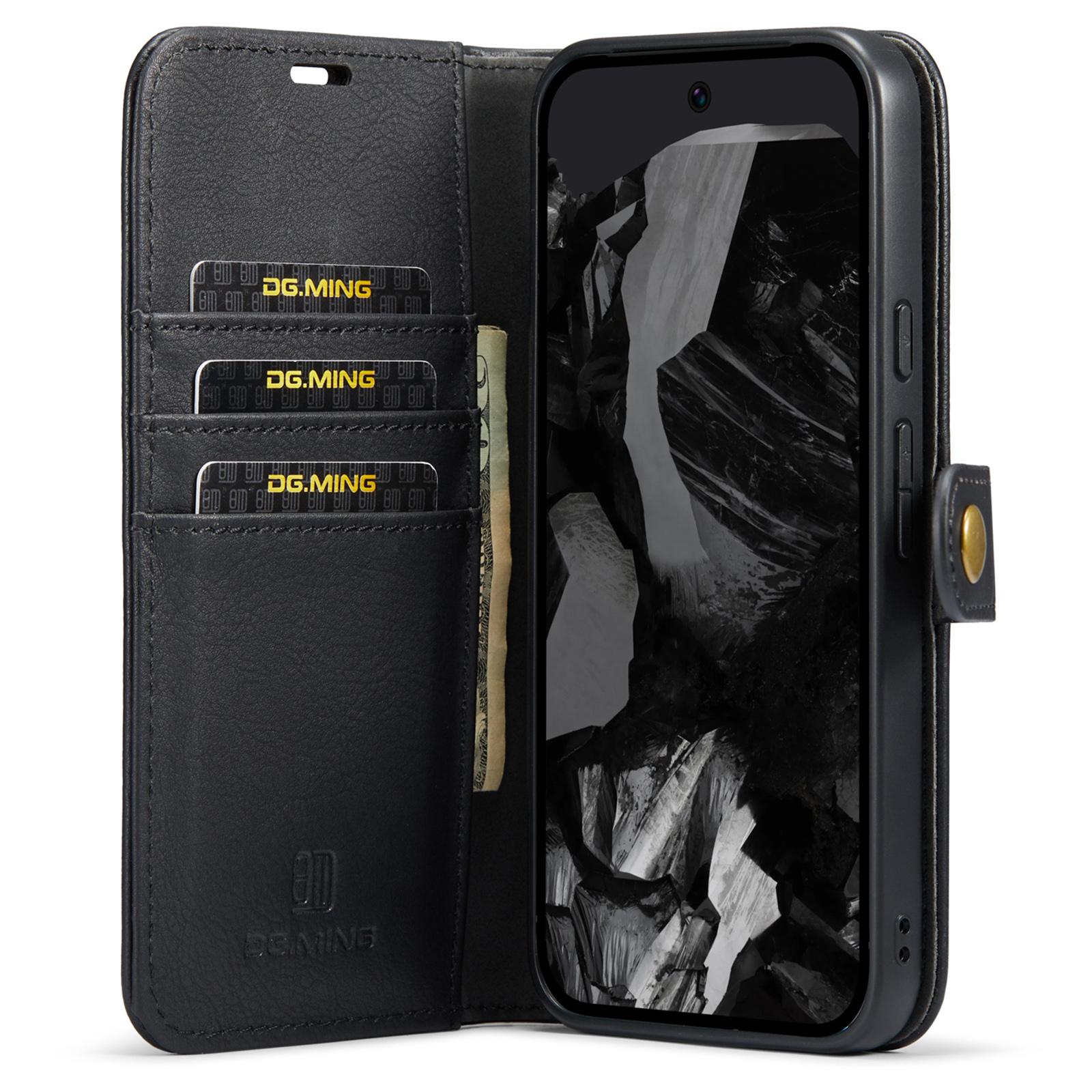 

DG.MING for Google Pixel 9 Pro XL Case Detachable Split Leather Phone Cover Black