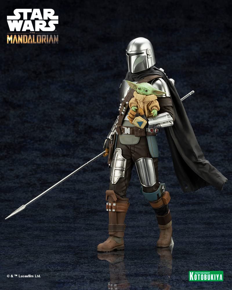 Mandalorian Grogu med Beskar Staff-skala PVC-malt enkel monteringsfigur ARTFX+ & 1/10