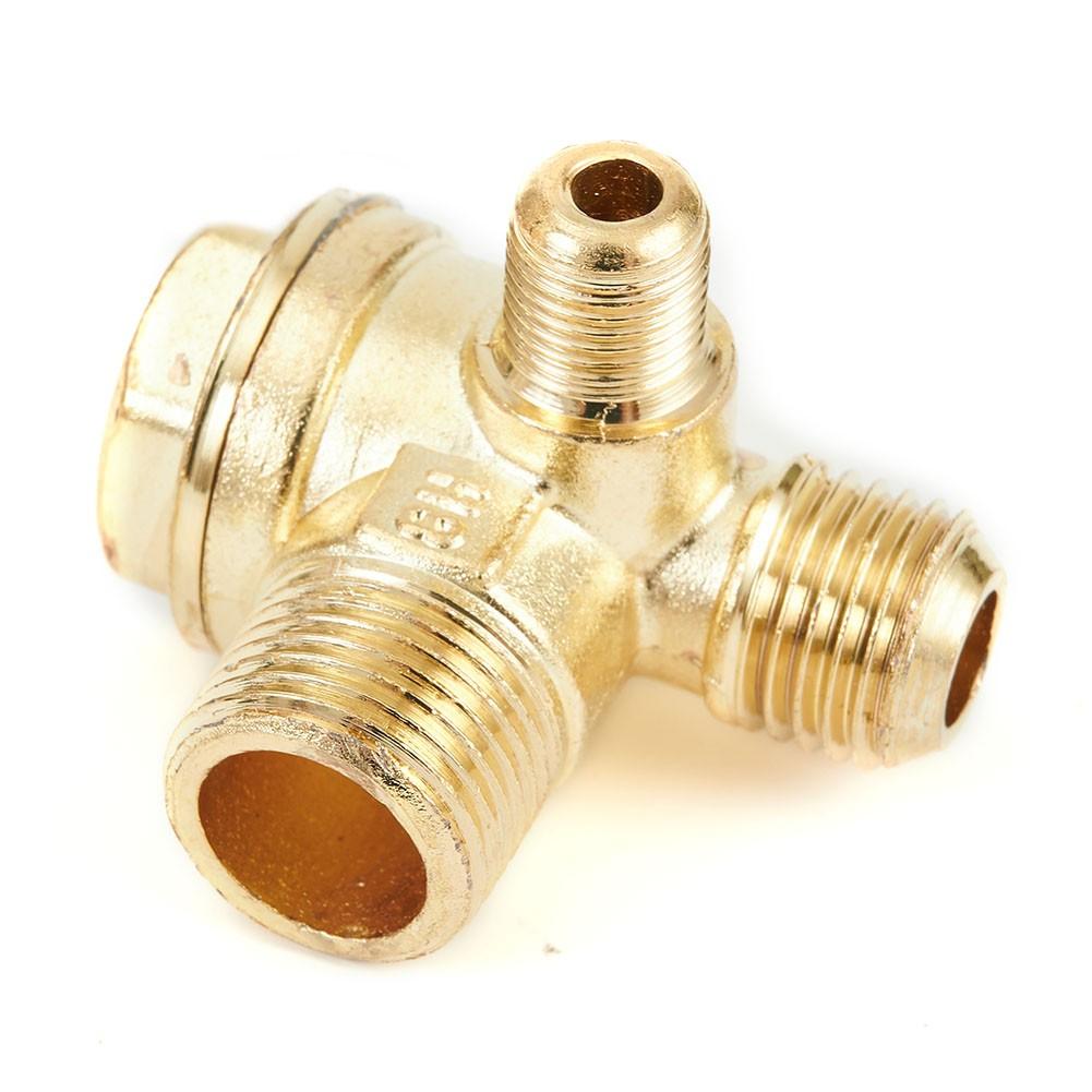 

3 Port Check Valve Zinc Alloy Male Thread Connector Tool For Air Compressor