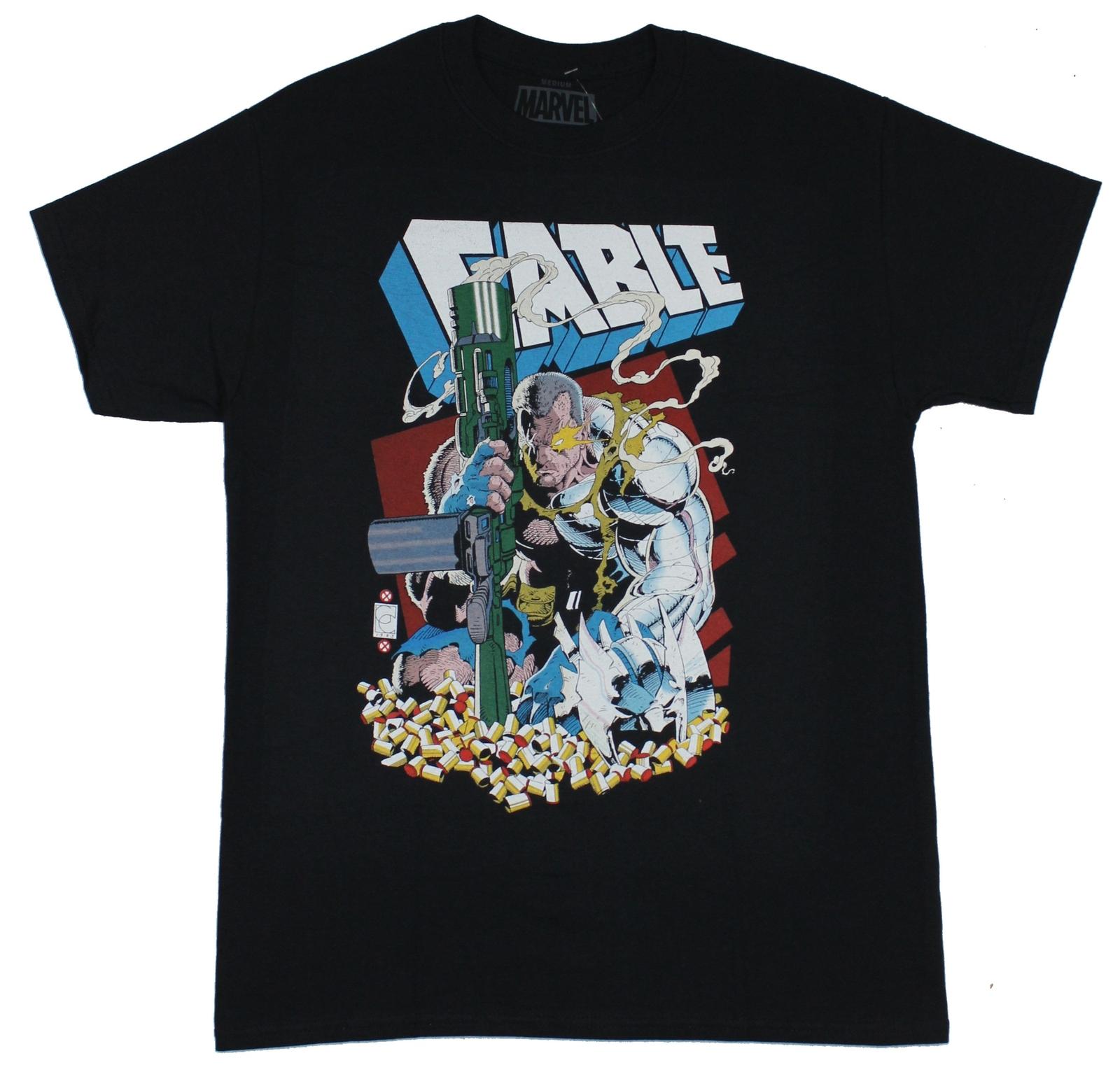 Cable Mens T-Shirt - Posed Battle Ready Under Logo S разноцветный
