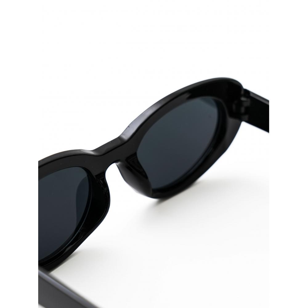 Daiso [uv Protection Up To 99 ] Oval Sunglasses Black