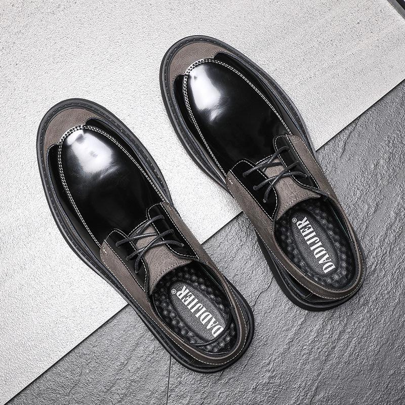 

Men s Spring Black Leather Casual Shoes with Soft Sole Size 40 чёрный