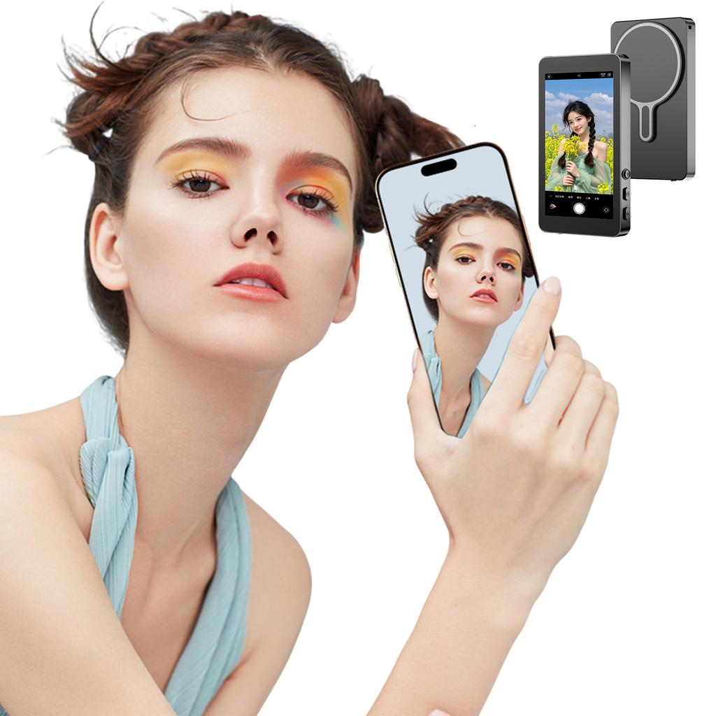 Magnetic Phone Vlog Selfie Monitor Screen Wireless Selfie Monitor Screen Rear Camera Monitor Screen for Android iPhone