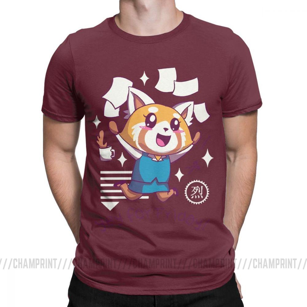 Aggretsuko Tee Shirt Aggressive Retsuko Yey For Friday Happy Weeken T Shirt For Men 100 Cotton
