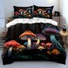 "Colorful Mushroom Fantasy Forest Scene" Exquisite three-piece bedding set gift for kids and adults