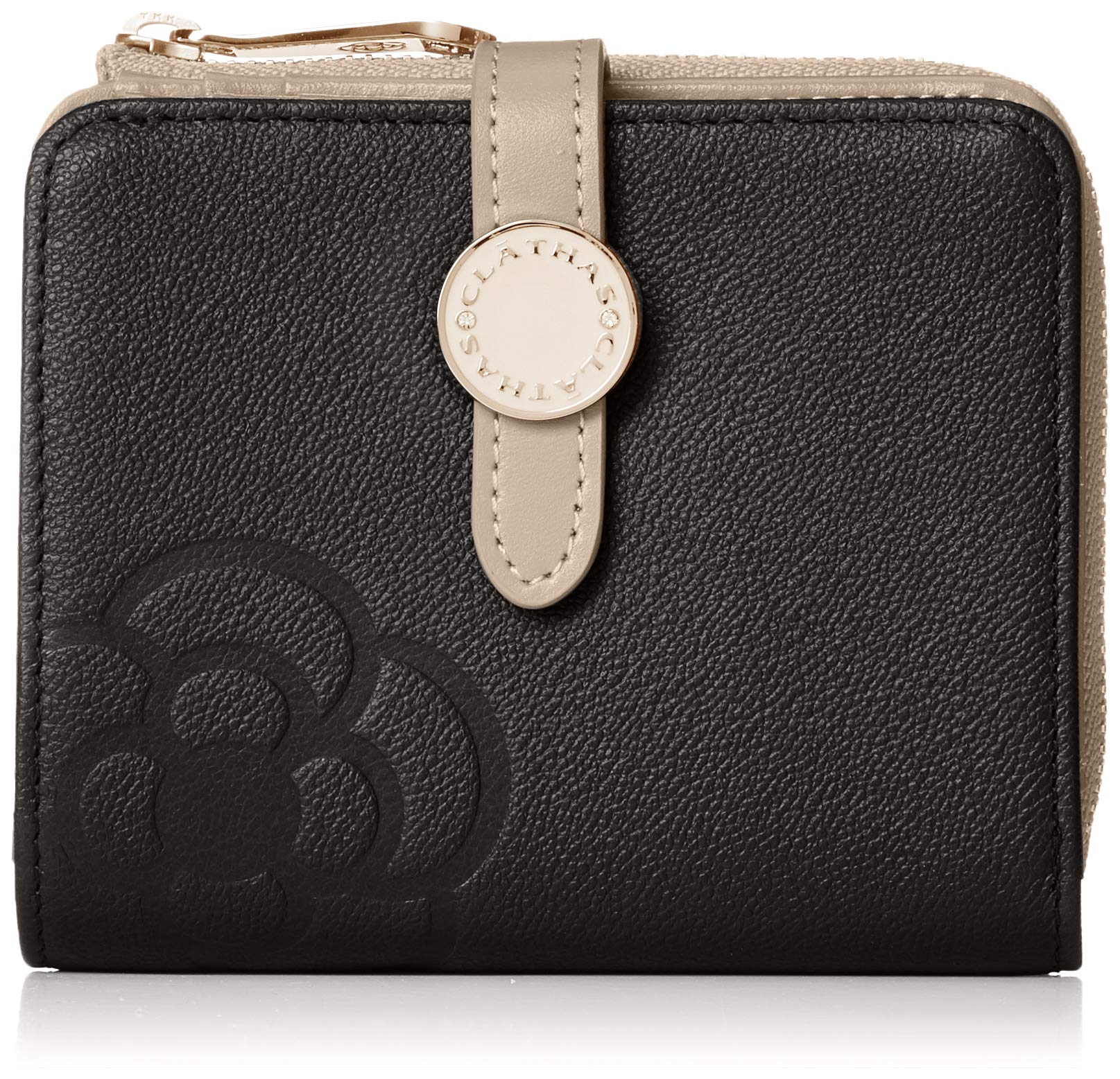 

Leather L Zipper Bifold Wallet Blanc Black [Craysus] Women s чорний