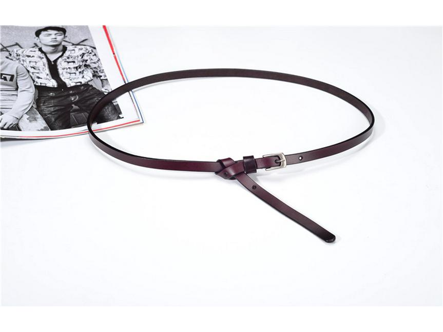 Women's Genuine Leather Thin Belt - Simple, Versatile, Soft Cowhide for Dresses and Jeans