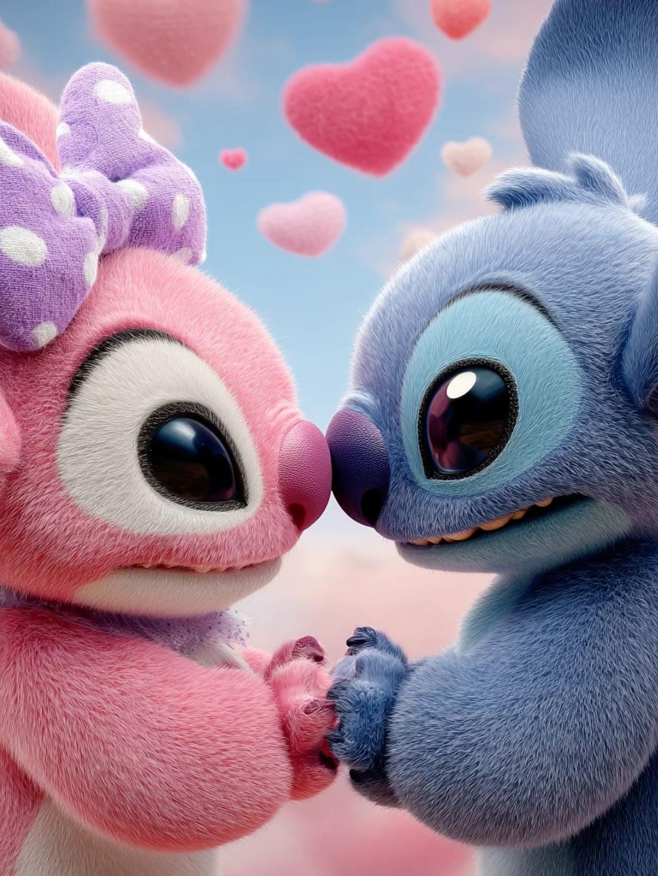 

Алмазная живопись своими руками Стич и его подруга Набор для вышивания крестом Мозаичное искусство Алмазная живопись Полная круглая алмазная Домашнее украшение Round 20x30cm