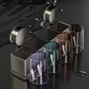Wall-Mounted Suction Toothbrush & Toothpaste Holder with Aluminum Storage Shelf