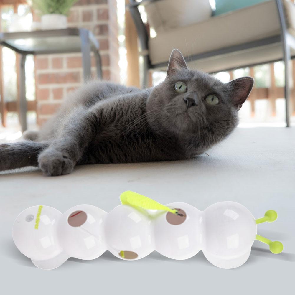 Wuselwurm Cat Toy Charging Intelligent Interactive Cat Toy Motion Activated Worm Post Toy with Tail Automatic Popping Hole