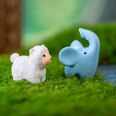 3PCS Cão Esquilo Raposa Coelho Ovelha Pato Porco Gato Cavalo Sapo Tartaruga Cobra Coala Estatueta Miniatura Fada Jardim Decoração Acessórios