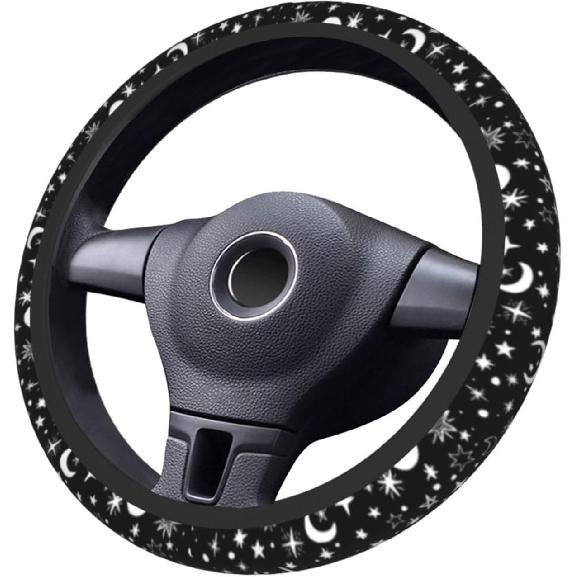 Moon And Star Steering Wheel Cover Car Accessories Cute For Women Girls Girly Universal 15 Inch Neoprene Auto Interior Decor Anti Slip Car Truck