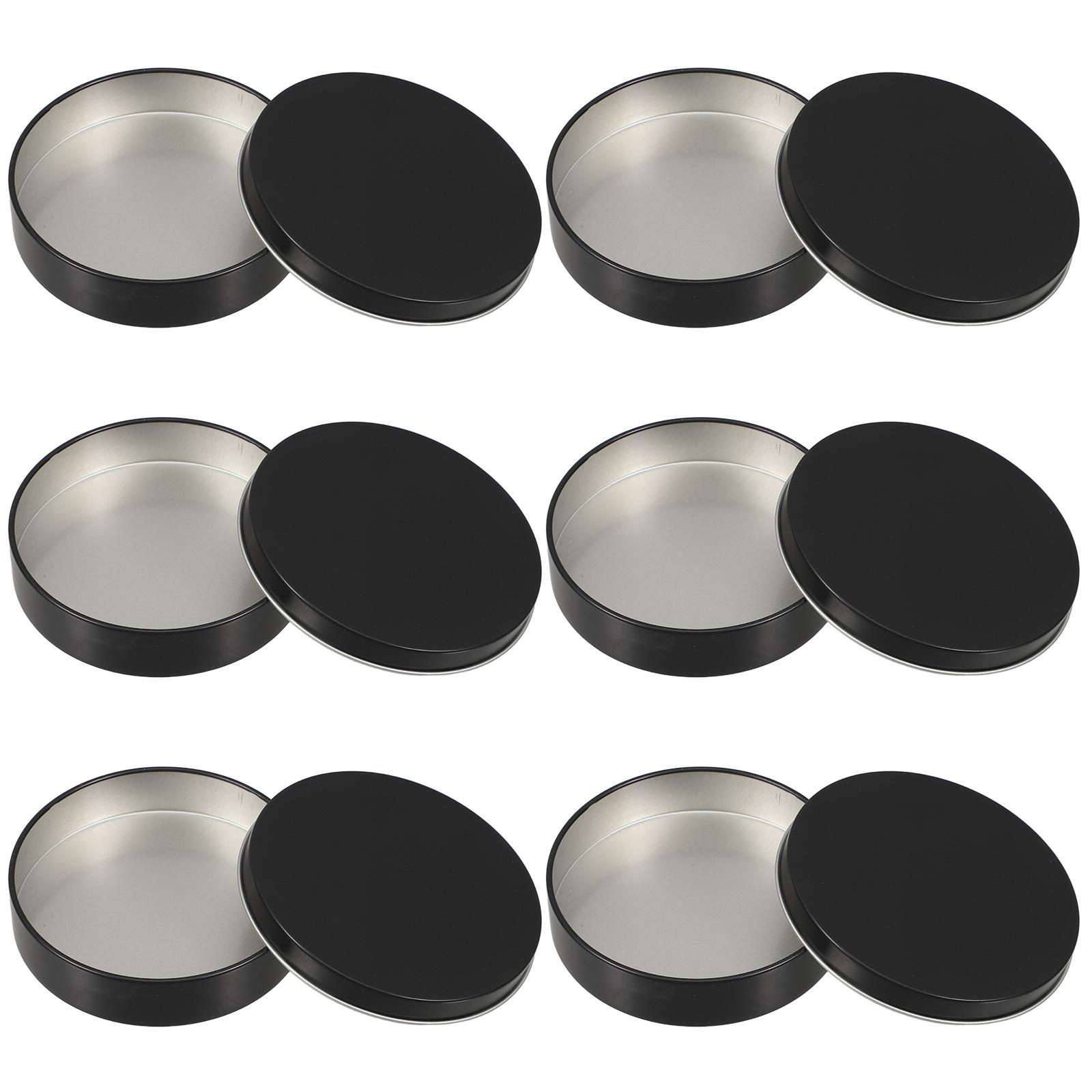 

6 Pcs Tin Box Sugar Cookie Mold Mini Cake Tins Candy Treat Boxes Goodie Packaging Portable 9.40X9.40X2.10CM чорний