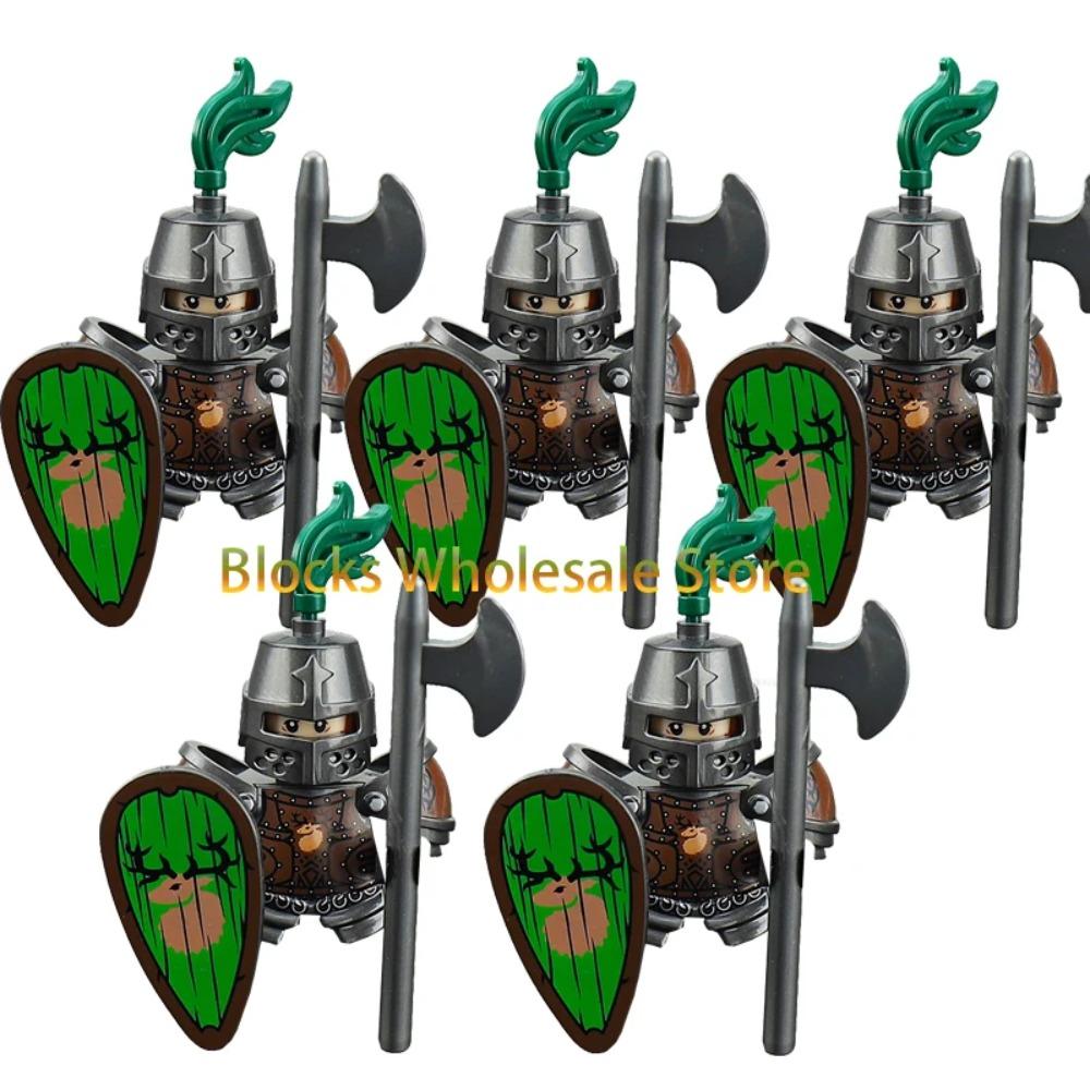 Figuras de Soldados de Castelo Militar Medieval Blocos de Construção Roma Cavaleiro Leão Arma Guerreiro Espada Infantaria Capacete Modelo Tijolos Brinquedos