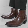 Neue Mode Designer Winter Spitz Lackleder Chelsea Stiefeletten Für Männer Flach Schwarz Braun High Tops Schuhe Zapatos Hombre