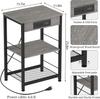 Bedside Table with Charging Station, 3-story Side Table with USB Port and Socket, Side Table with Living Room with Storage Rack
