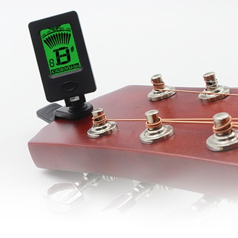 Guitar Tuners Clip On Digital Electric Tuner with 360 Degree Rotations and LCD Display, Guitar Metronome Tuner for Bass
