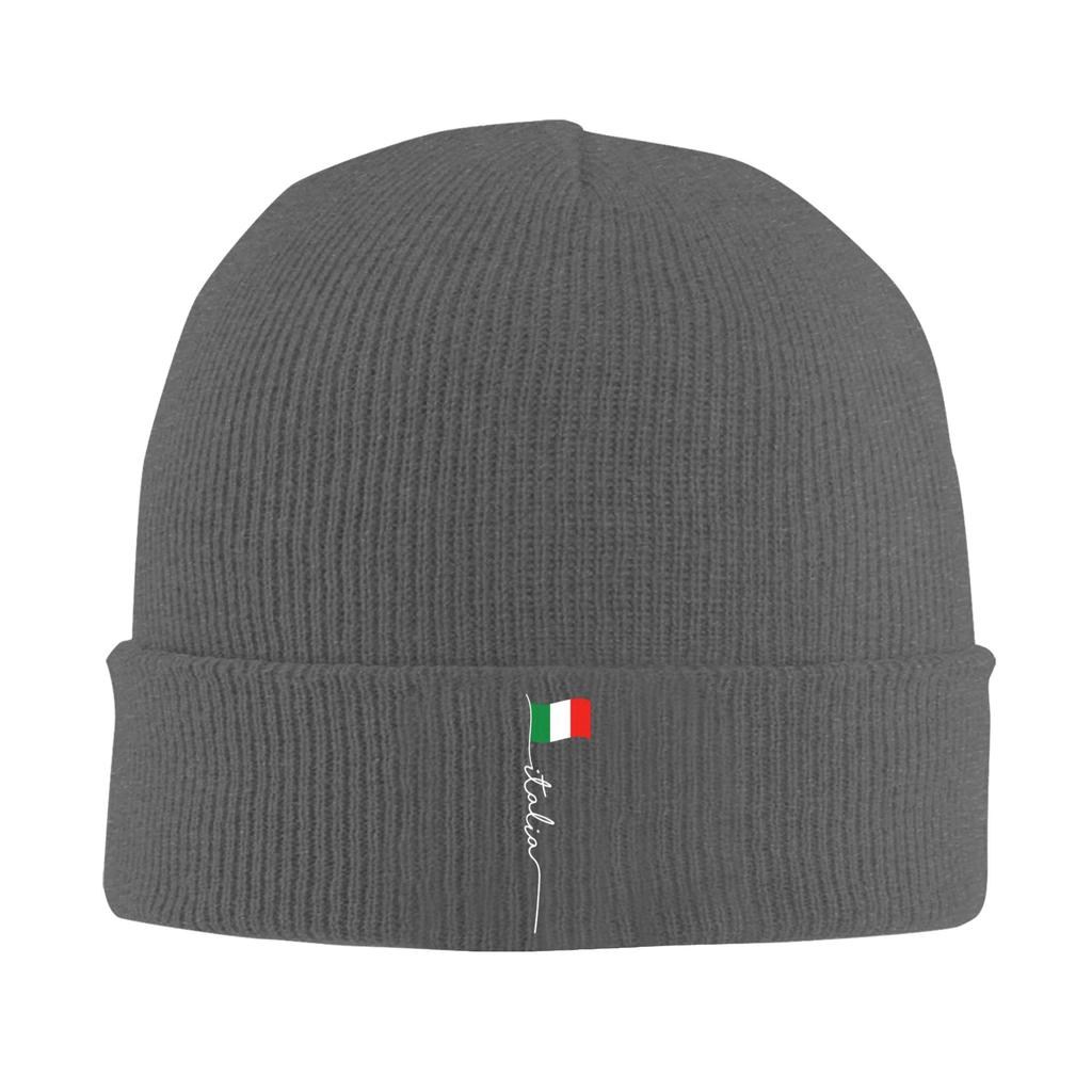 Italy Signature Italian Flag Italia Hat Autumn Winter Beanies Warm Cap FeUnisex Unisex Acrylic Bonnet
