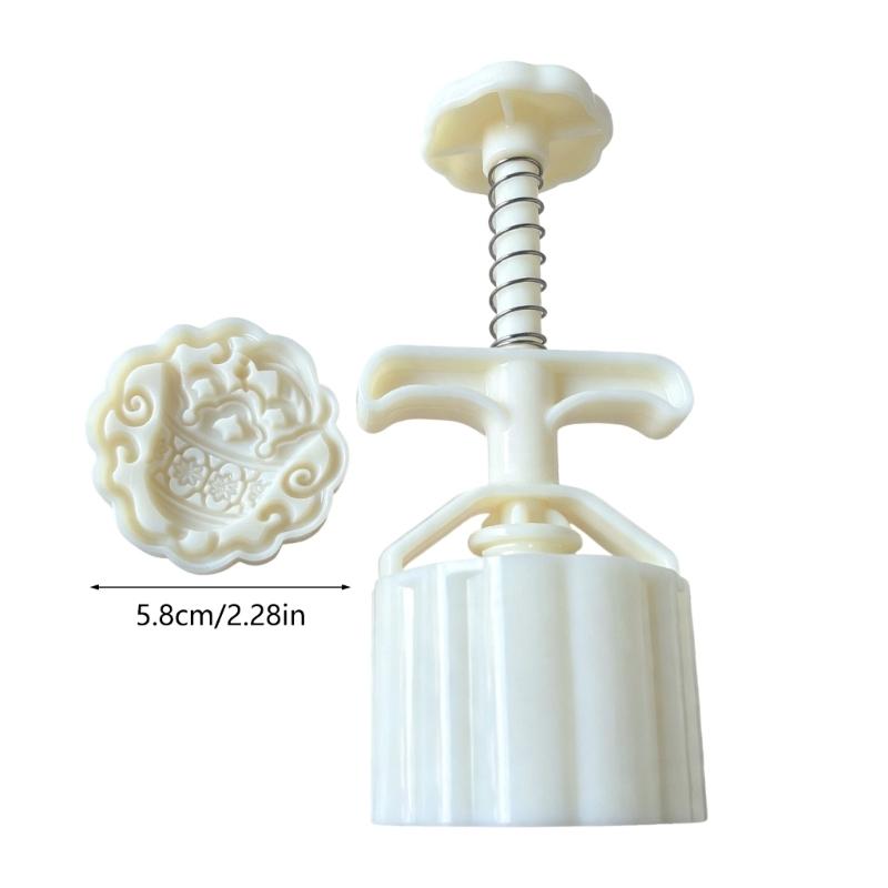 Soft Dough Pastry Press, 75G Plastic Forming Tool with Spring Plunger and Pattern Plate for Family Baking Projects and Handmade Pastries