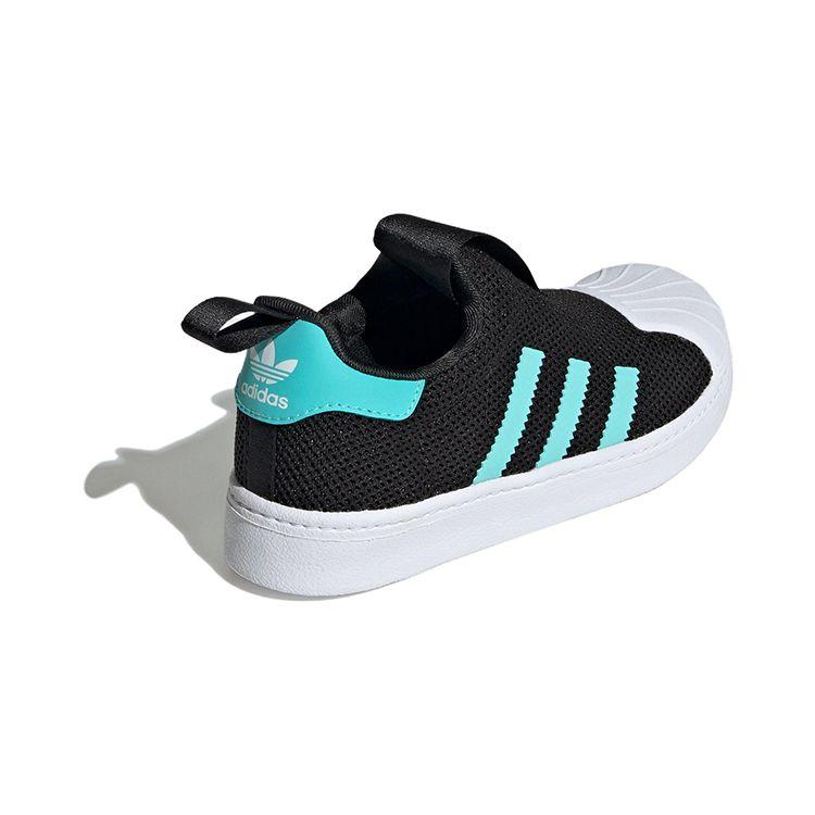 Adidas Superstar 360 C Core Black Flash Aqua Kids Sneakers Footwear-White IF5920