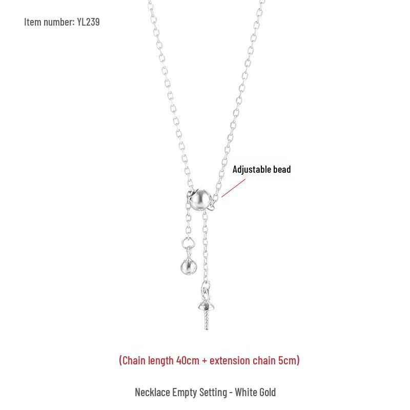 

Tahiti Black Pearl Adjustable Clavicle Chain Pendant in S925 Sterling Silver платиновый