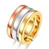 Personalized 12MM Smooth Tri-Color Detachable Stainless Steel Ring for Women