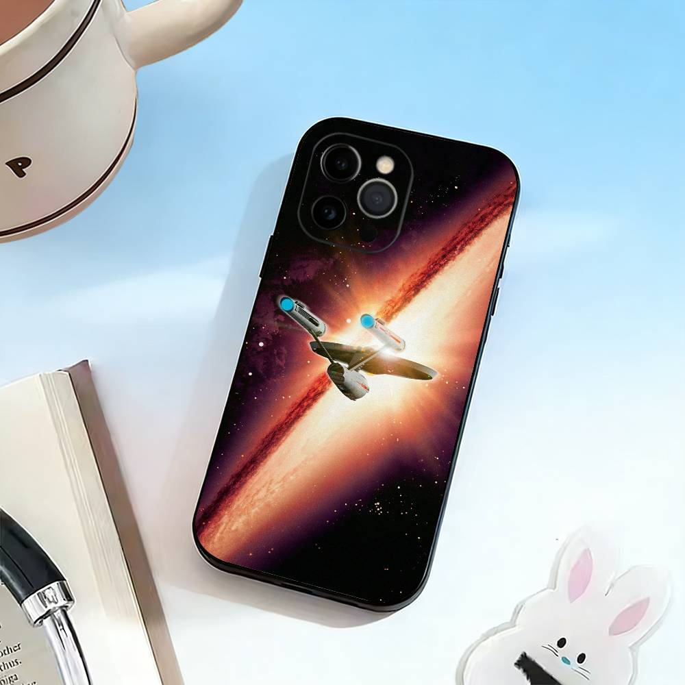 S-Star Trek Ships   Phone Case For iPhone 17,16,15,14,13,12,11 Plus,Pro Max,XS,Soft Silicone Black Cover