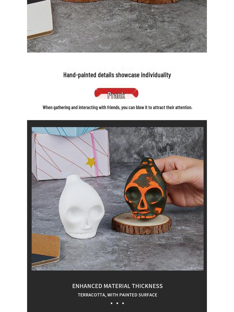 Customizable Aztec Death Whistle - Ghostly Halloween Craft Accessory