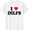 I Love Dilfs I Heart Dilfs Red Heart Cotton Men T Shirt