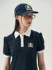 Olinkeompeulliteu Puff Flare Pique Dress (Navy)