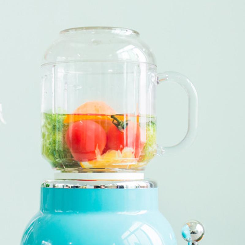 Mini Blender with Double Cup Retro Shake and Ice Crush Maker Countertop Juice Blender with