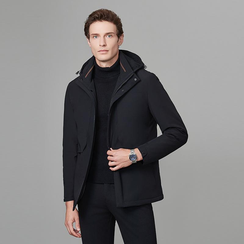 Winter down jacket for men, goose down lining, business top for young and middle-aged people, winter cold-proof clothing