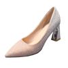 Sequins Wedding Party Shoes Women Sexy Pointed Toe 6.5cm Thick Heel Pumps Woman Slip-On Shining Banquet High Heels Shoes Female