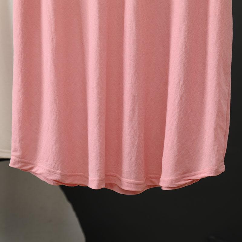 Summer Plus Size V-Neck Short Sleeve Women's T-Shirt - Ice Silk Loose Fit