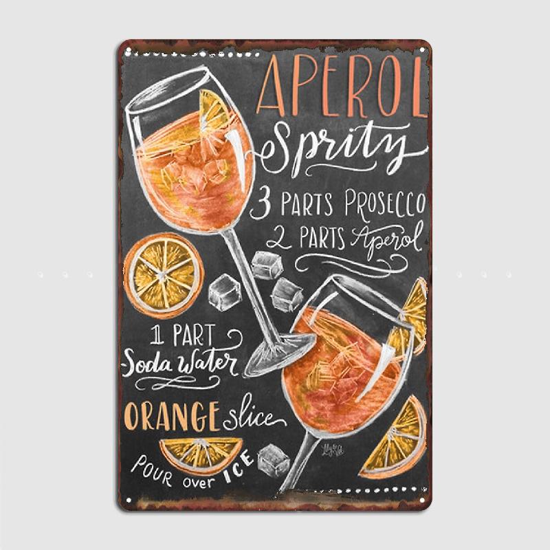 

Aperol Spritz Metal prints Vintage Home Room Bar Cafe Decor Art Wall Painting Tin poster metal wall decor 20x30cm（7.8x11.8inch）