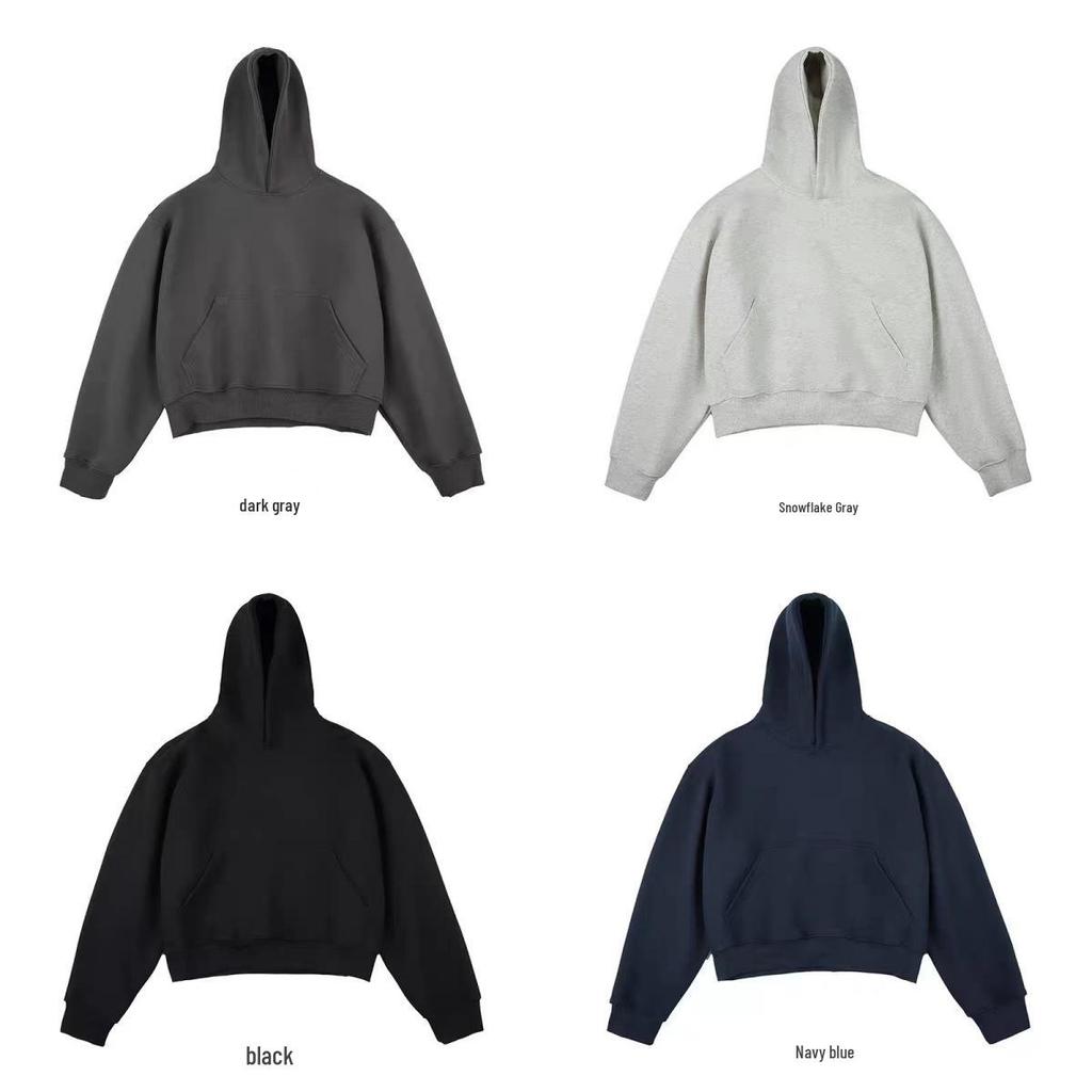 450g Unisex Heavyweight Cropped Hoodie with Cleanfit Silhouette