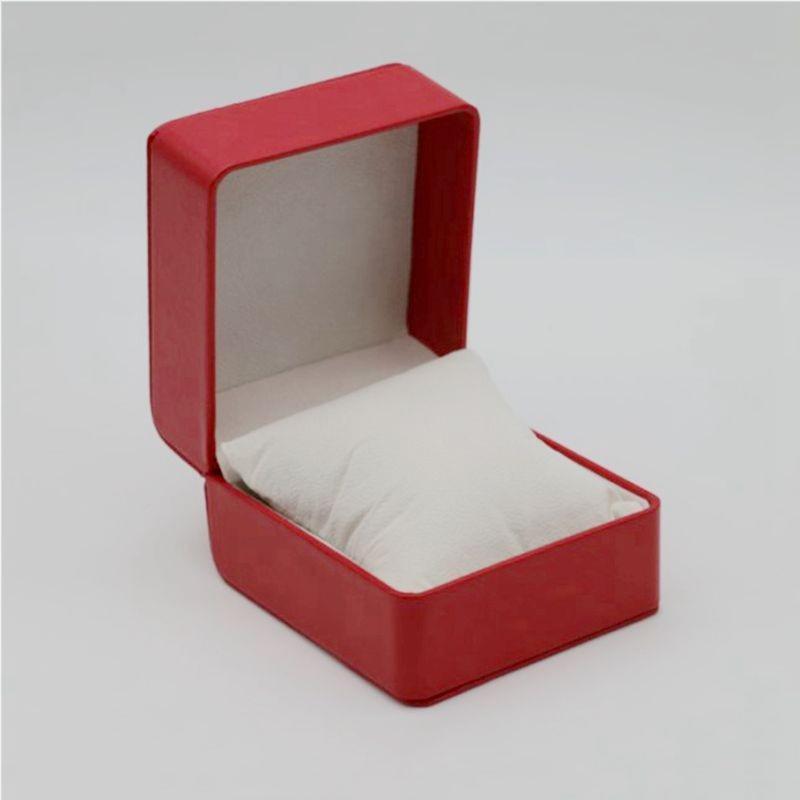 Rounded Corner PU Leather Single Watch Storage Box with Threaded Flip Cover