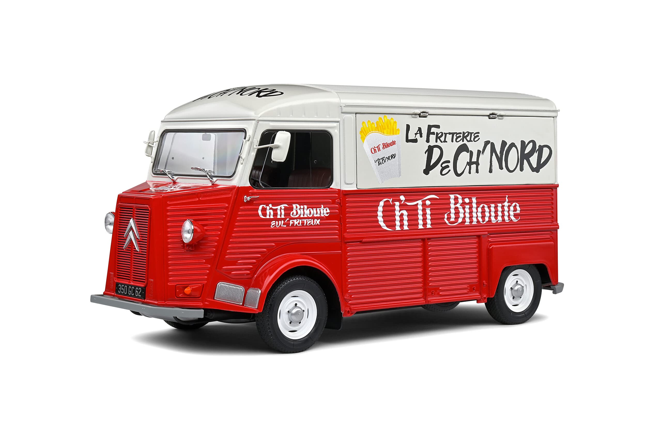 

Solid Citroen TYPE HY French fries delivery van mini car FRITERIE BILOUTE 1969 1/18 CH’TI [item]