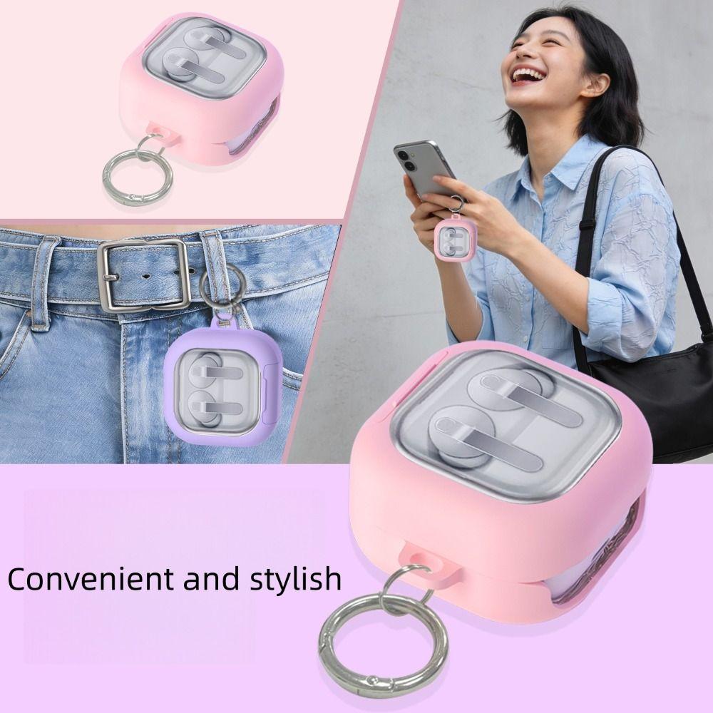 Transparent Earphone Case Silicone Full Cover Shell Protective Case Shockproof with Phone Stand for Samsung Galaxy Buds4/4pro