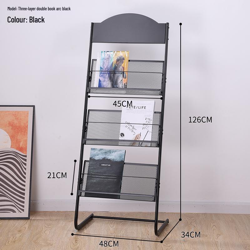 Floor Standing Magazine & Book Display Rack for Periodicals and Promotional Materials